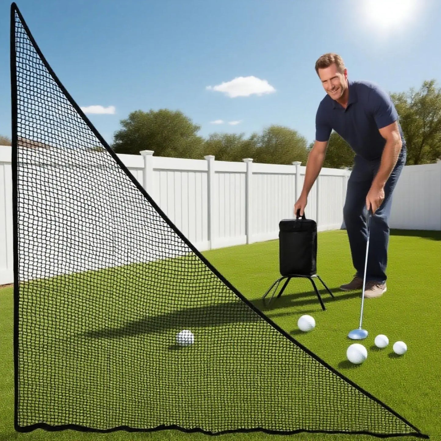 Heavy-Duty Golf Hitting Net 7x7ft - Professional Practice Net