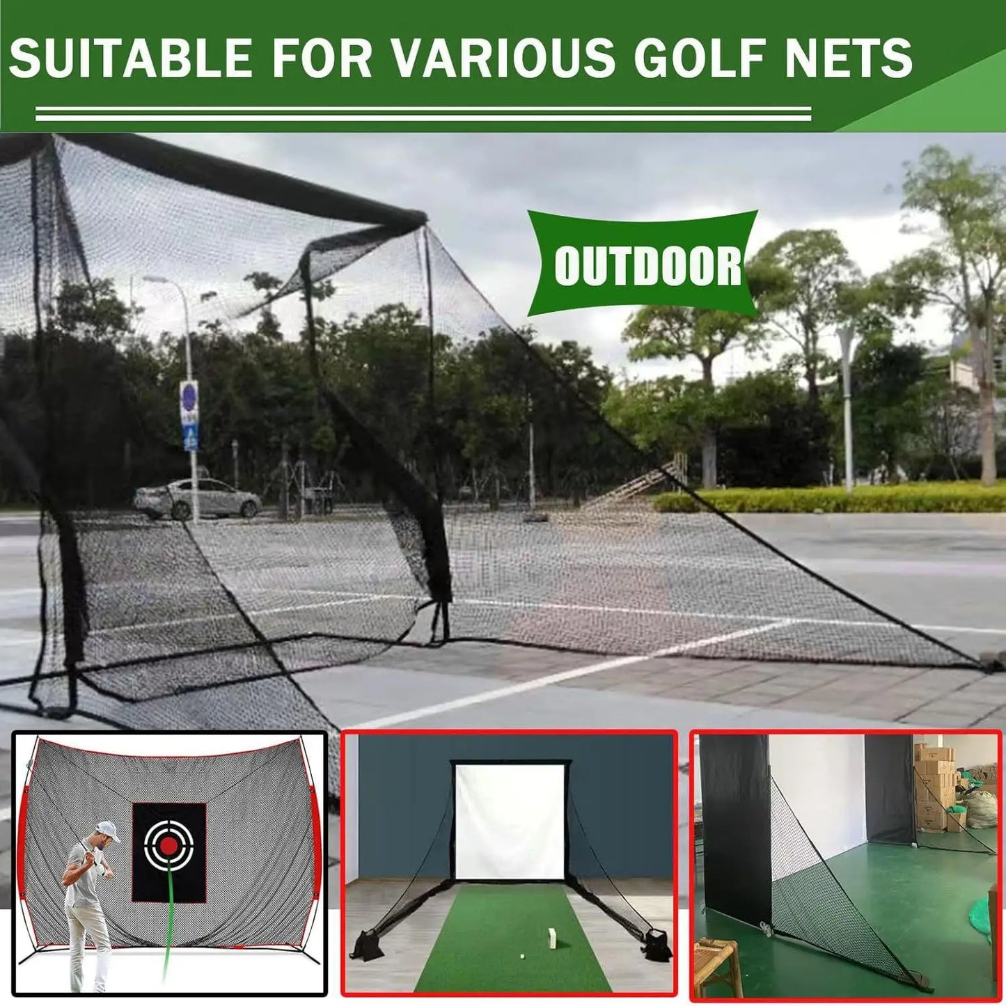 Heavy-Duty Golf Hitting Net 7x7ft - Professional Practice Net