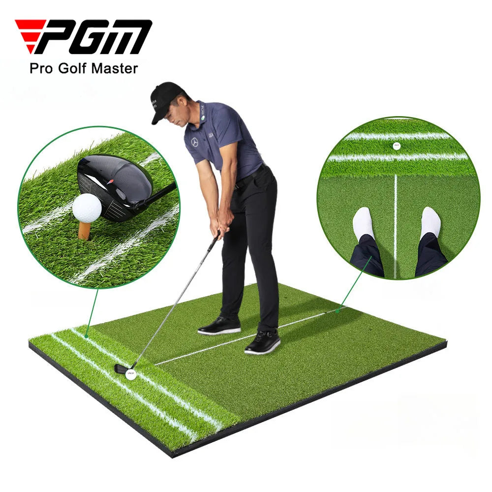 PGM Golf Strike Mat 1.2x1.5m - Alignment Guide Swing Pad